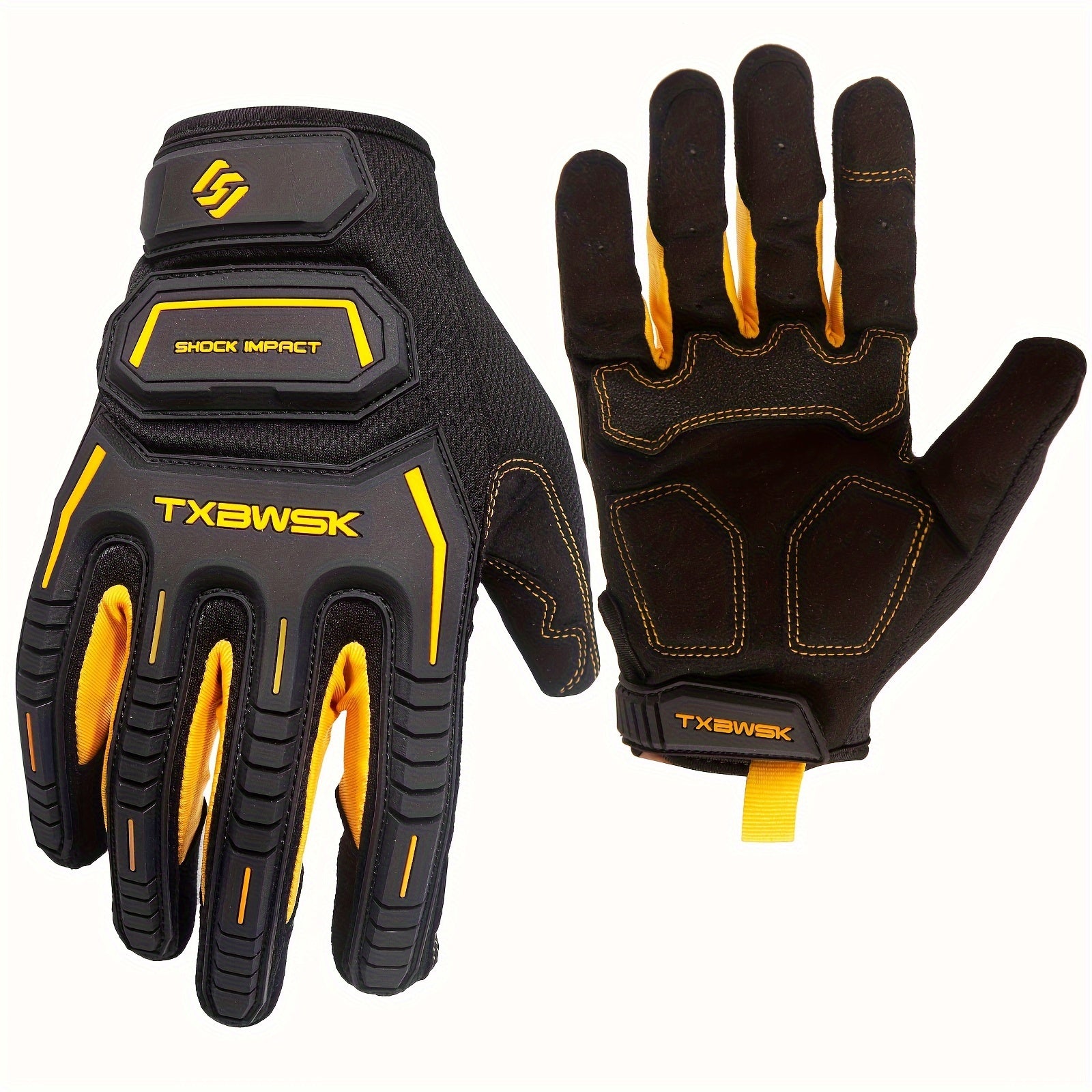 Ambidextrous Work Gloves Polyester Shock Impact Mechanical Grip Touchscreen Compatible