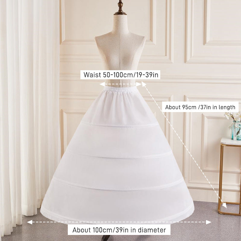 6-Hoop Wedding Dress Petticoat No Tulle Hand Washable Polyester Formal Wear