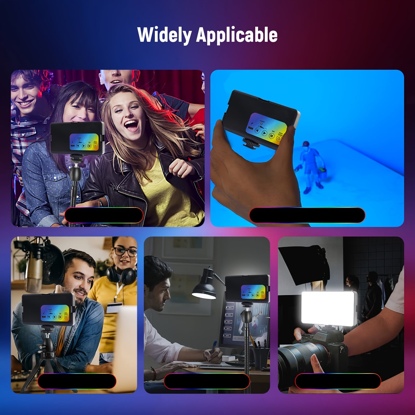 140 LED RGB Phone Light with Adjustable Brightness for Selfies and Videos