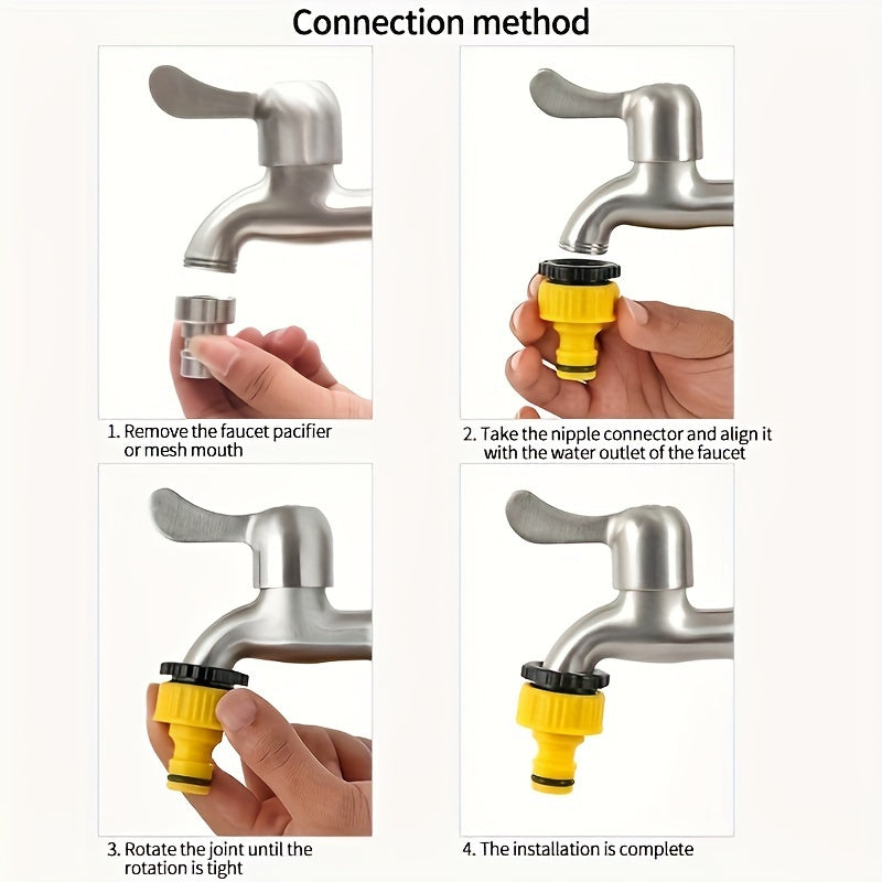 Набор из 6 соединителей для садовых шлангов и адаптеров для кранов 3/4 и 1/2 дюйма
