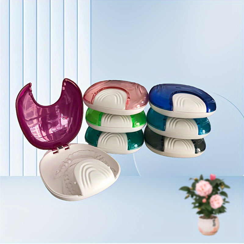Dental Brace Storage Box Shell Design Retainer Case Denture Holder Multi-Color