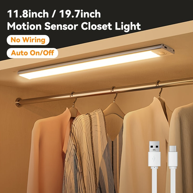 Wireless LED Motion Sensor Light for Cabinets Closets Stairs Rechargeable Battery
