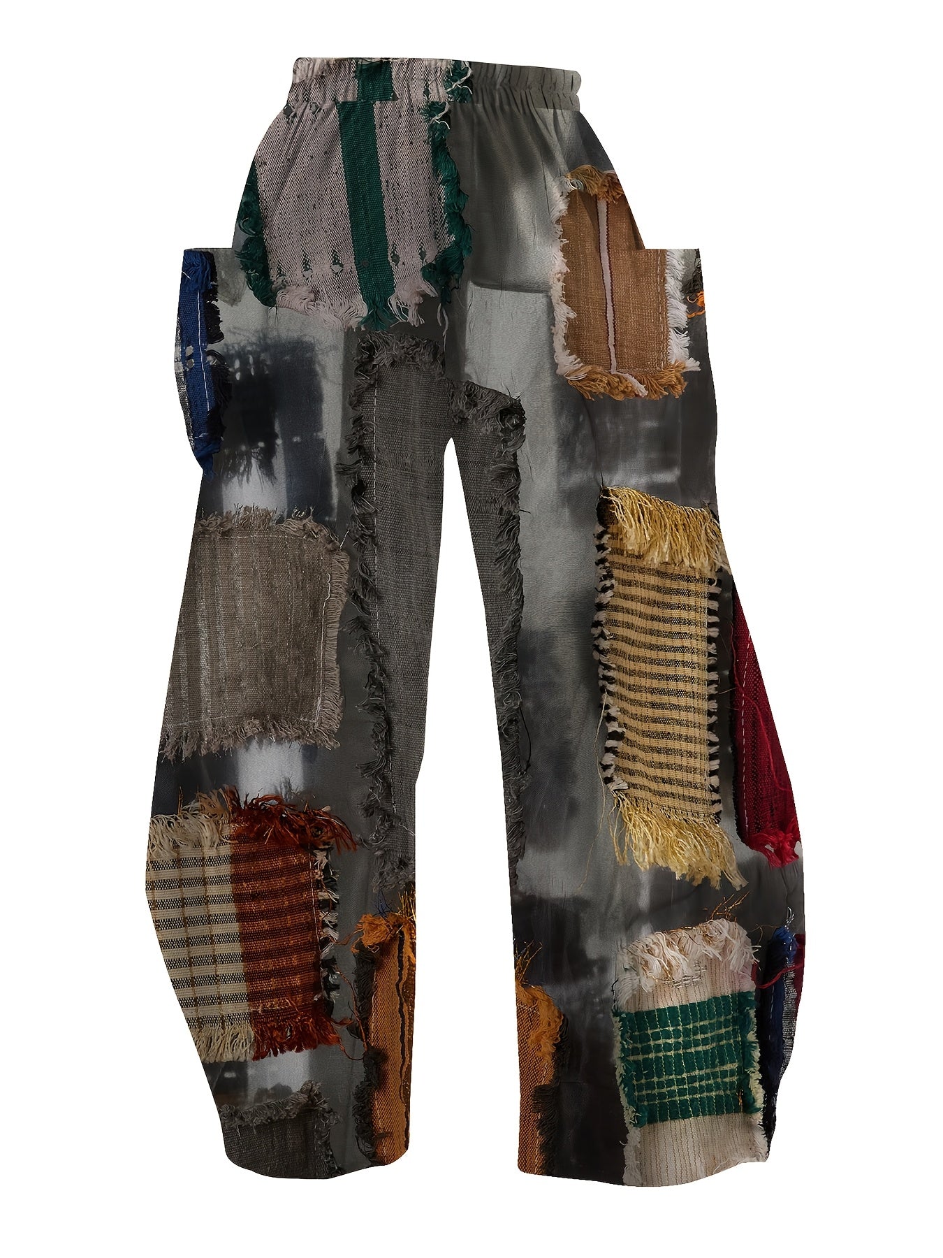 Women's Plus Size Wide Leg Pants Breathable Polyester Casual Summer