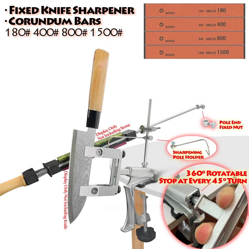XK Professional Knife Sharpening System bilan sozlanadigan statik burchak, 360° aylantirish, ko'p bosqichli maydalash va silliqlash to'plami, olmos va moy toshi, klamp, tutqich va o'rnatish uchun asboblar bilan ta'minlangan