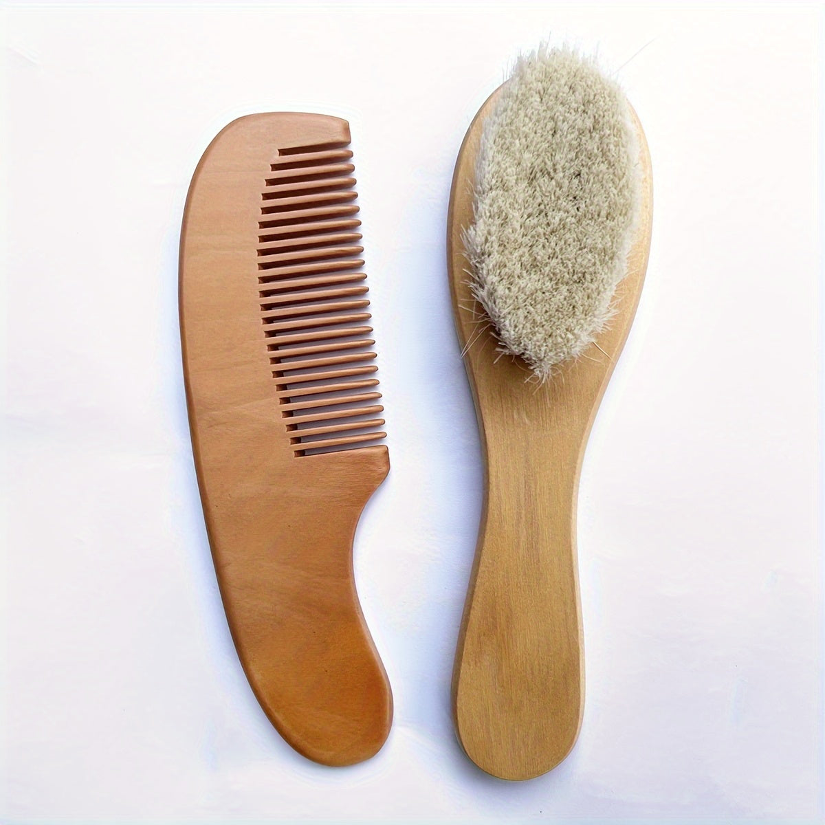 Baby Care Set with Baby Shampoo Brush Massage Lotus Wool Maple Flat Comb and Head Massage Tool