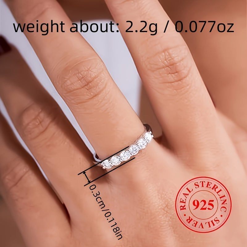 Sterling Silver Eternity Ring with Zirconia for Engagement or Wedding