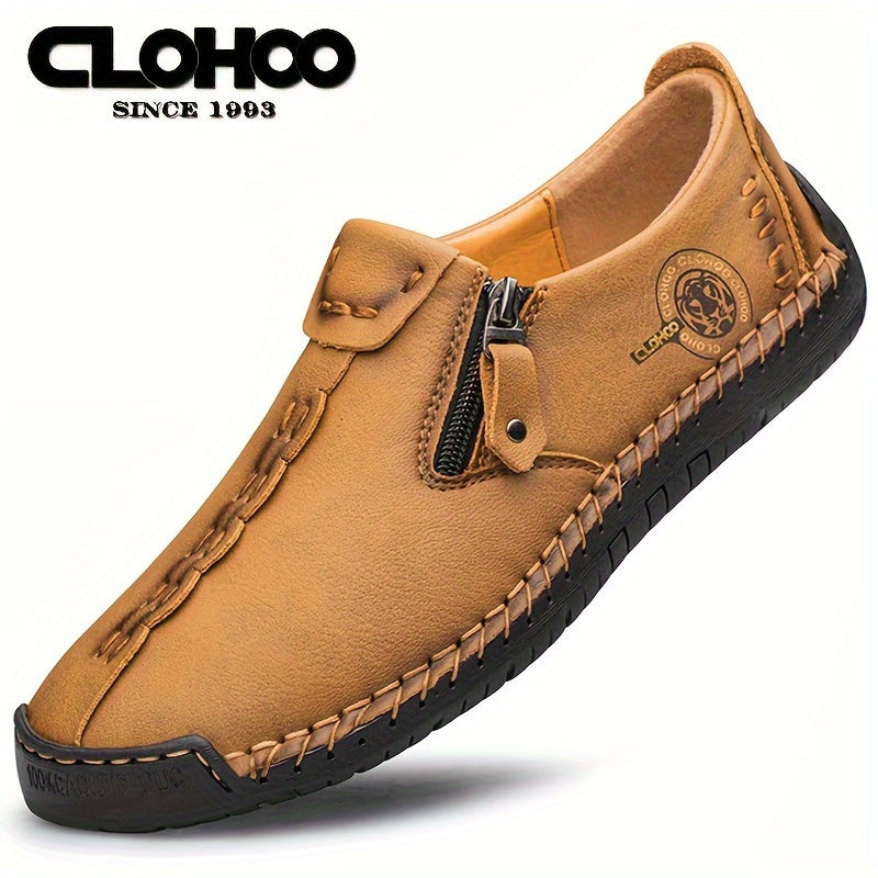 Men's Leather Loafers Non-Slip Casual Shoes Round Toe Fall Spring Summer Winter Solid