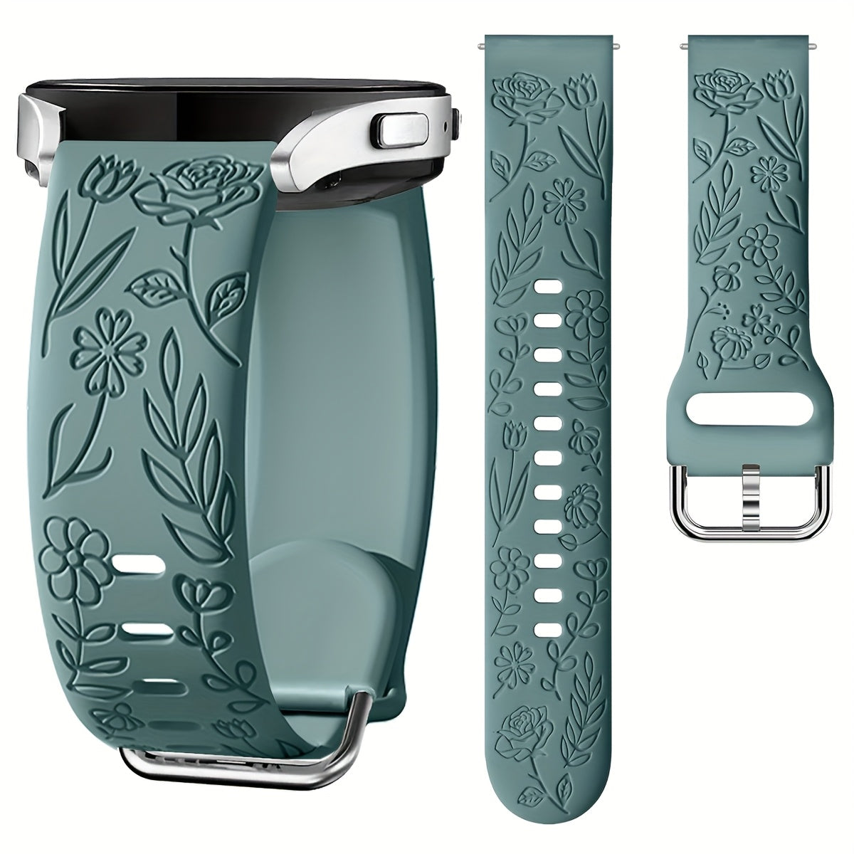 Rose Blossom Silicone Watch Strap for Samsung Galaxy Watch 7/FE 6 5 4 20mm Replacement