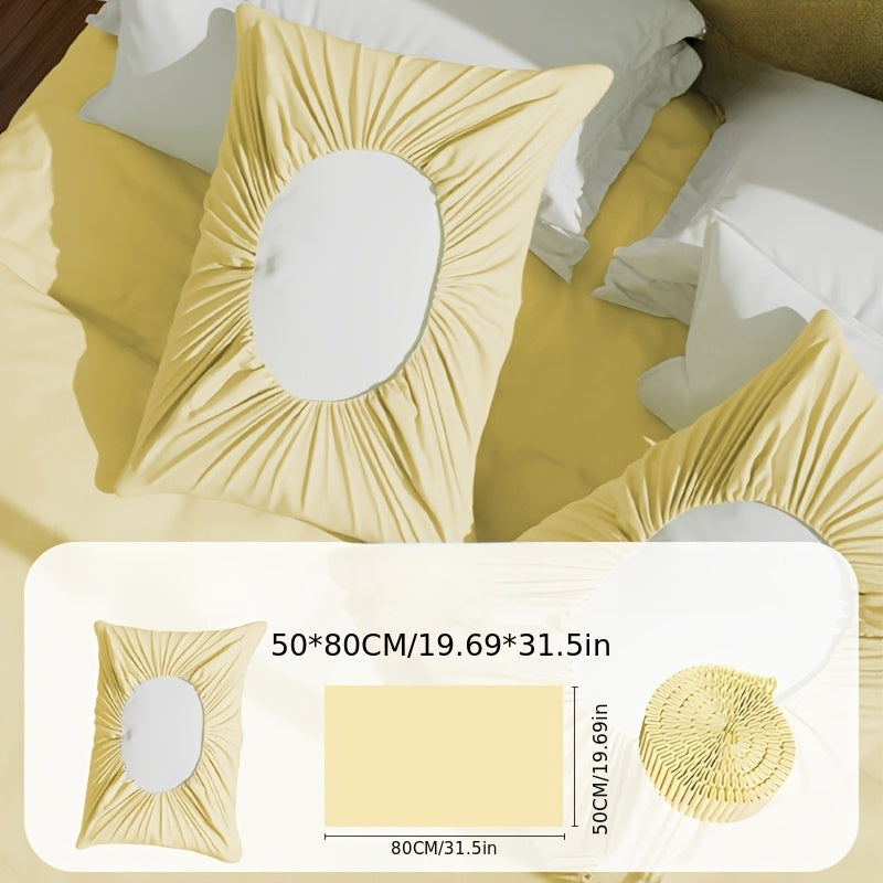 2-Pack Portable Travel Pillowcases Soft Non-Woven Fabric Stain-Resistant Hand Washable