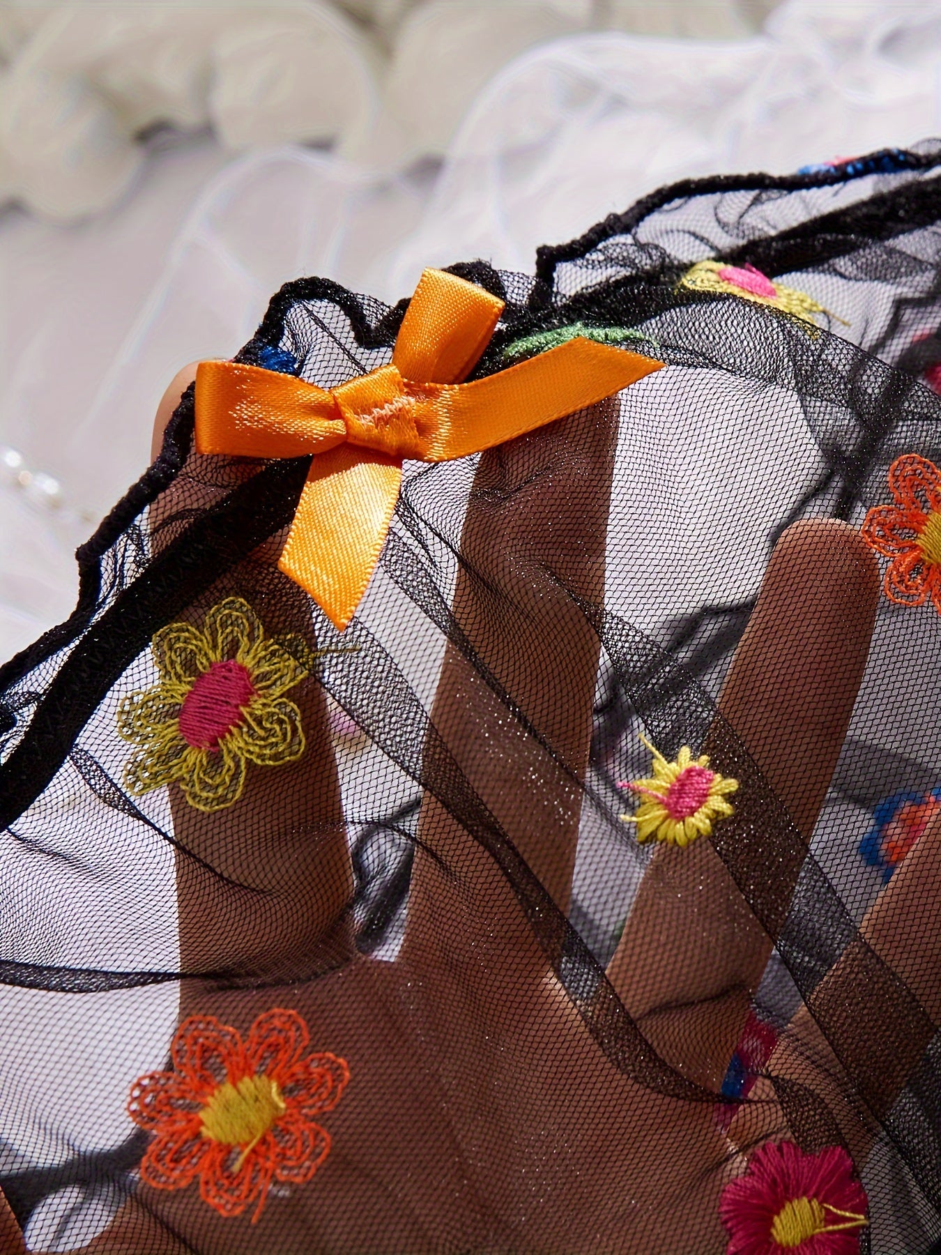 Women's Embroidered Flower Pattern Lingerie Set Erotic Fashion Charm Design