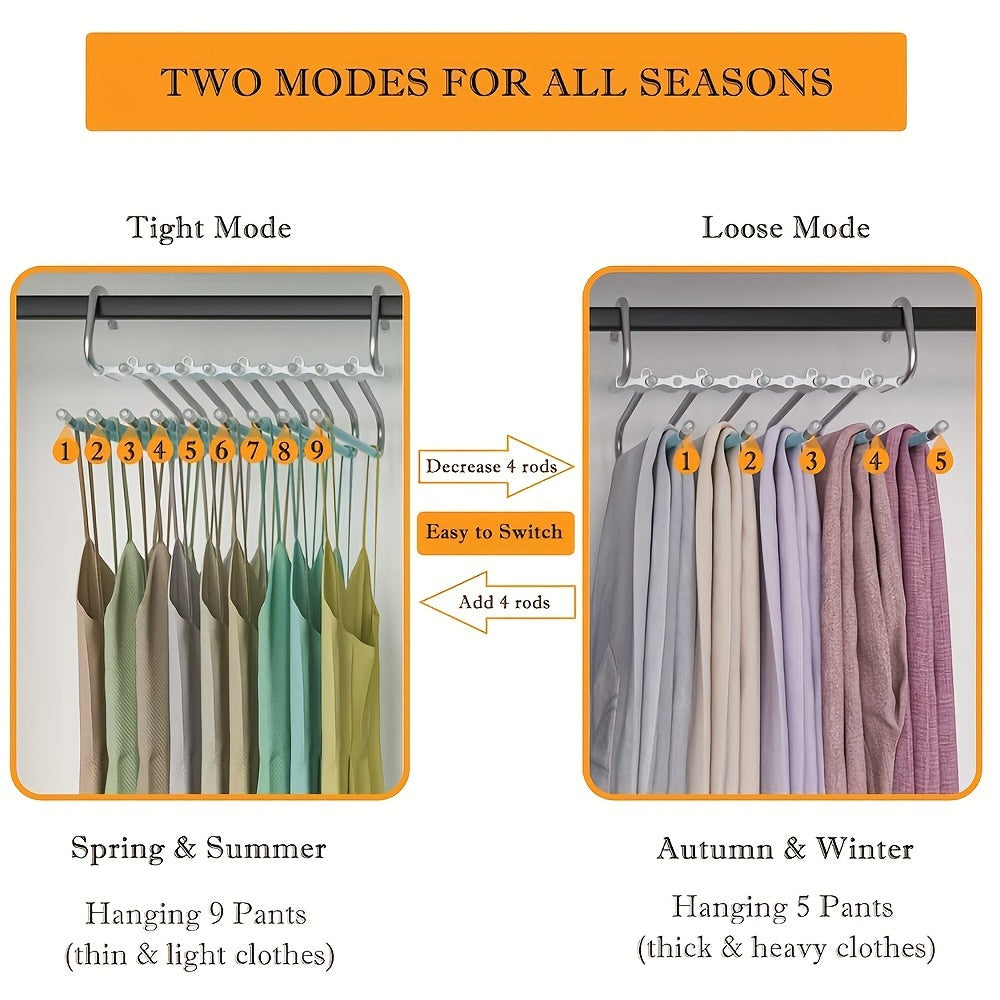 Organizador de armario de acero inoxidable con ganchos, ahorra espacio, antideslizante, en forma de S para pantalones y faldas