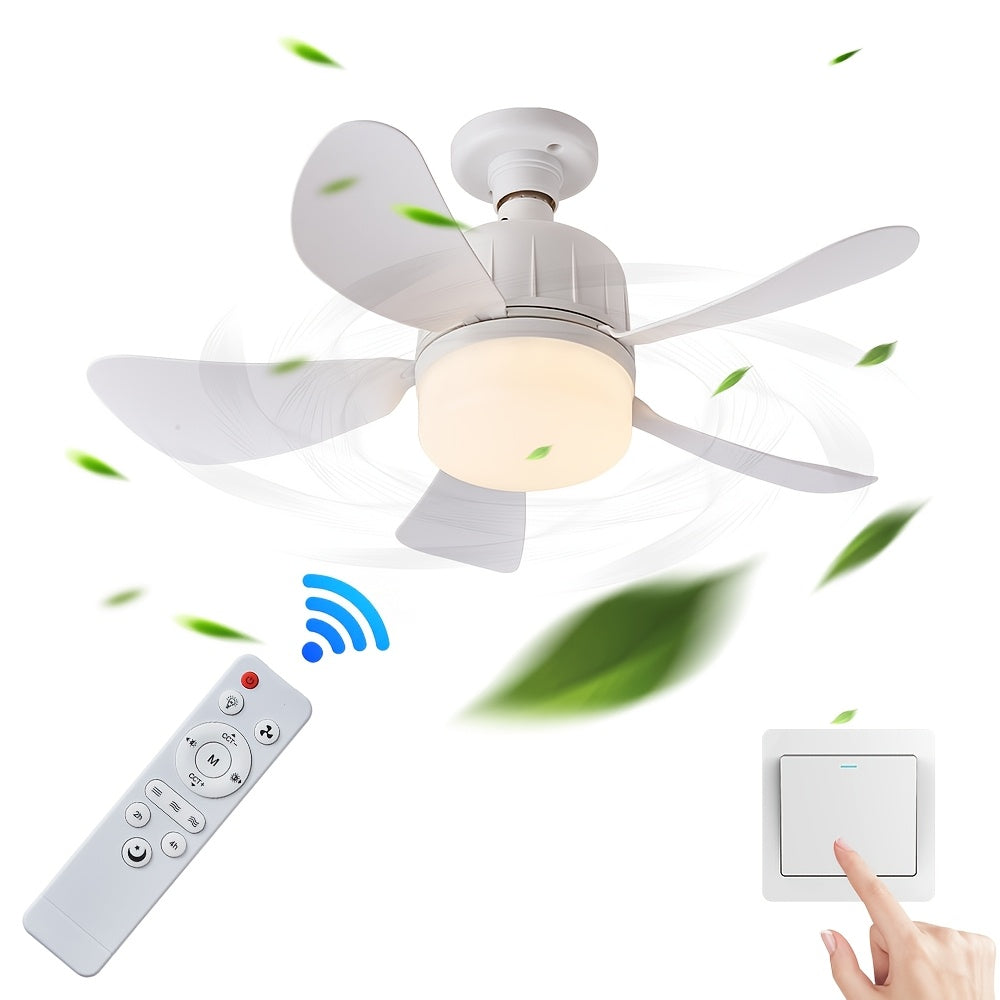 Indoor Household Fan Lamp with Remote Control E27 LED Light Fan