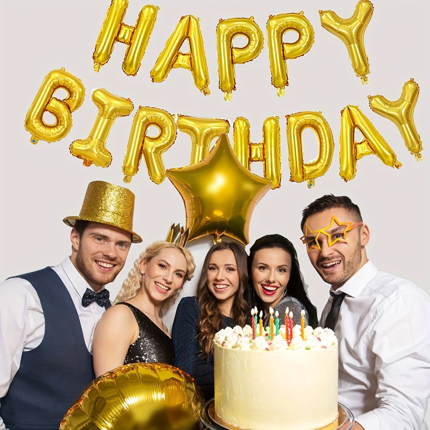 15-Piece Happy Birthday Banner Set with 13 Letter Pull Flags for Parties