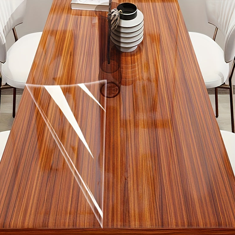 Clear PET Table Protector 99x41cm Self-Adhesive Waterproof Oil-Resistant for Dining and Coffee Tables