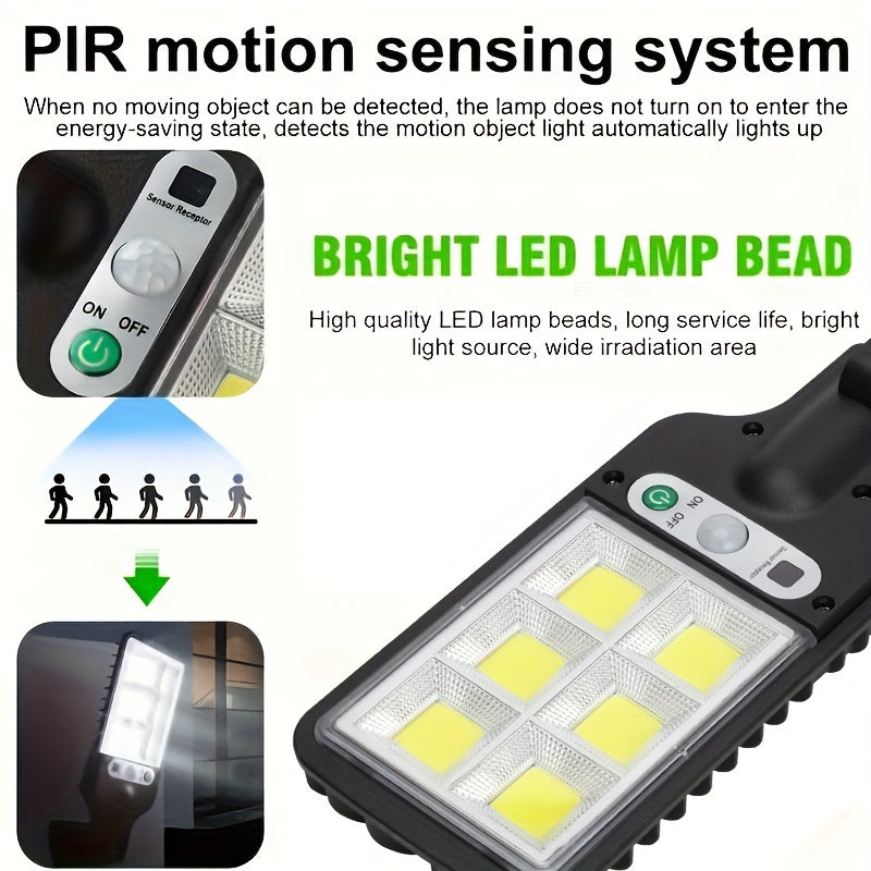 Solar LED Wall Light with Motion Sensor Remote Control 3 Light Modes IP44 Outdoor Security Garden Patio Path