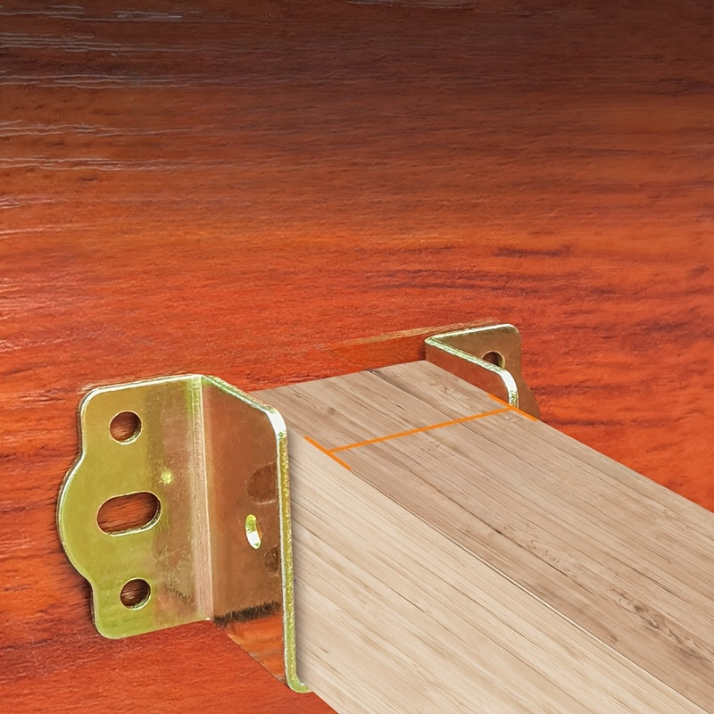 Set of 4 Steel Bed Frame Hinges, Galvanized Metal Corner Brackets, Easy Install