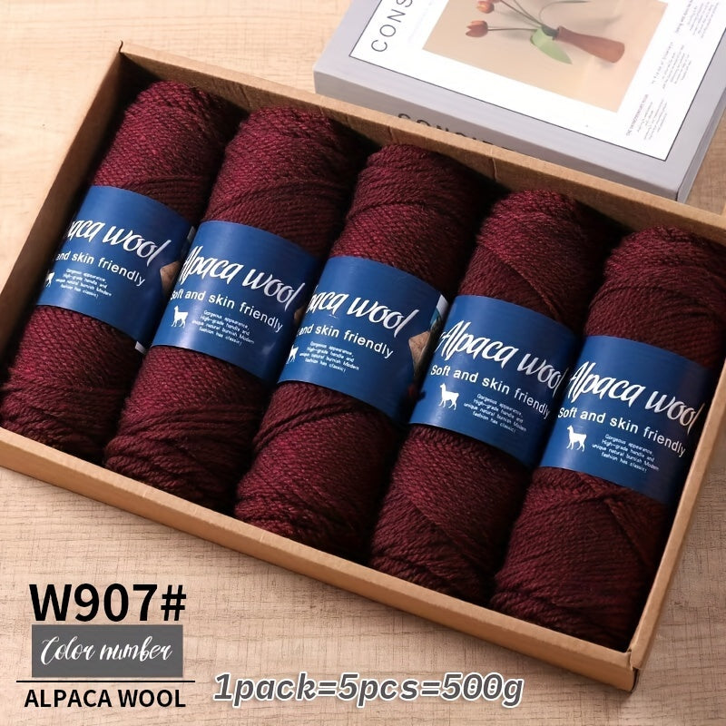 Multicolor Alpaca Wool Yarn Bundle 95 Percent Alpaca 5 Percent Polyester 100g Balls for Knitting Crocheting Winter Crafts