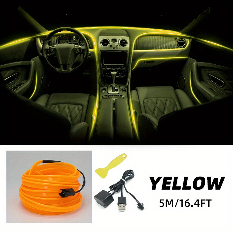 Car Interior LED Strip Lights 16.4Ft USB Neon Atmosphere Ambient Lighting