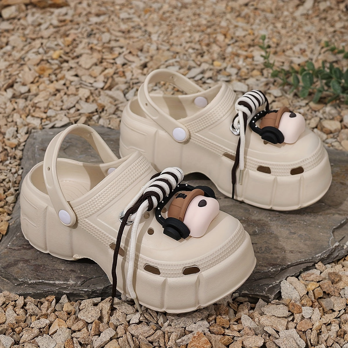 Women EVA Slip-On Flat Mules Solid Color Garden Clogs Casual Beach Shoes