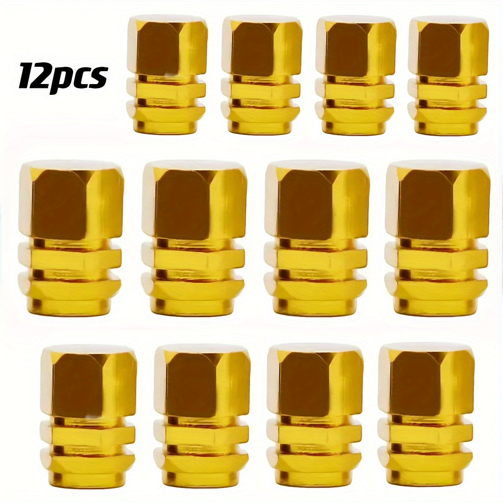 Durable Aluminum Tire Valve Caps 4/8/12 pcs Dustproof Easy to Install