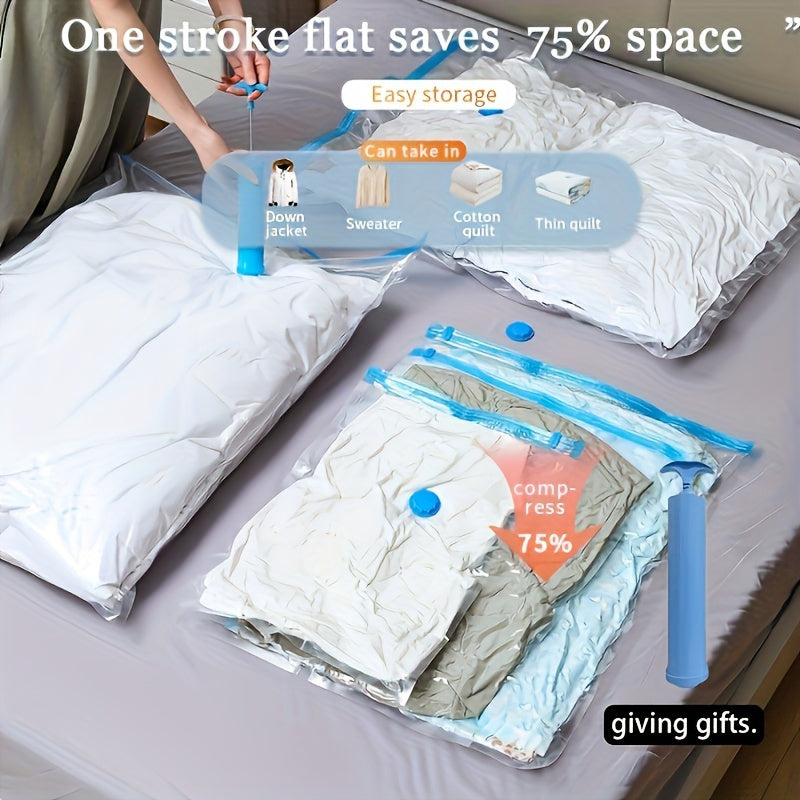 Conjunto de bolsas de almacenamiento manual con aspiración para ropa y organizador de espacio para látex