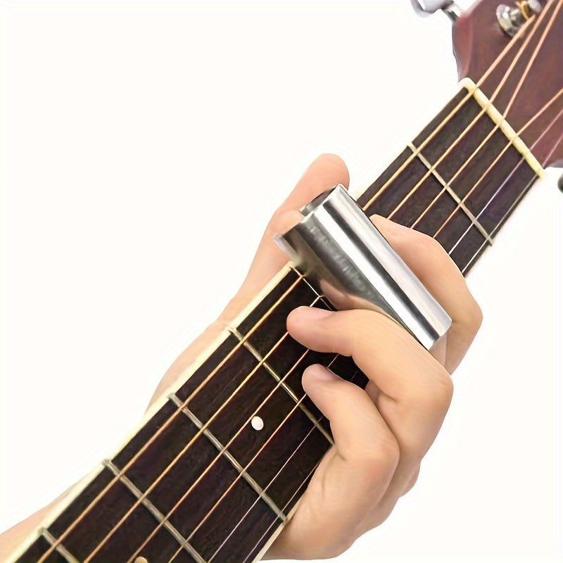 Guitar Slide Stick and Finger Ring Set Stainless Steel Clear Glass Bakelite Accessories