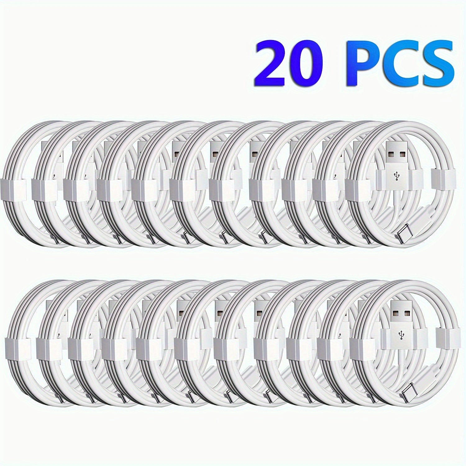 Paquete de 20 cables de carga USB Tipo C de 91.44cm, transferencia rápida de datos, PVC, compatible con Samsung Galaxy