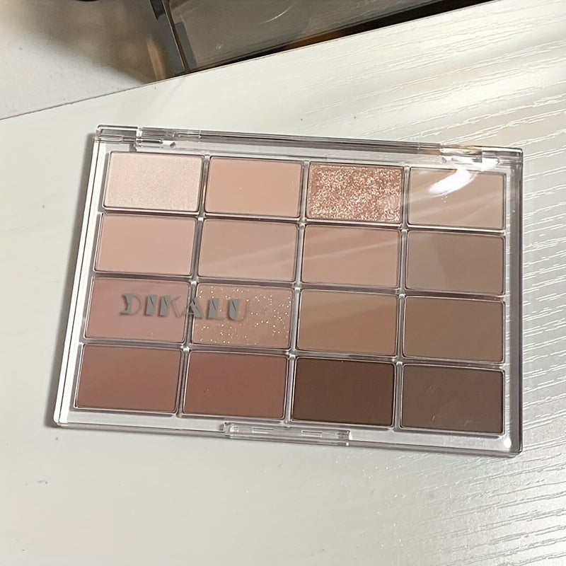 16-Color Eyeshadow Palette Matte Shimmer Nude Earth Tones Long-Lasting