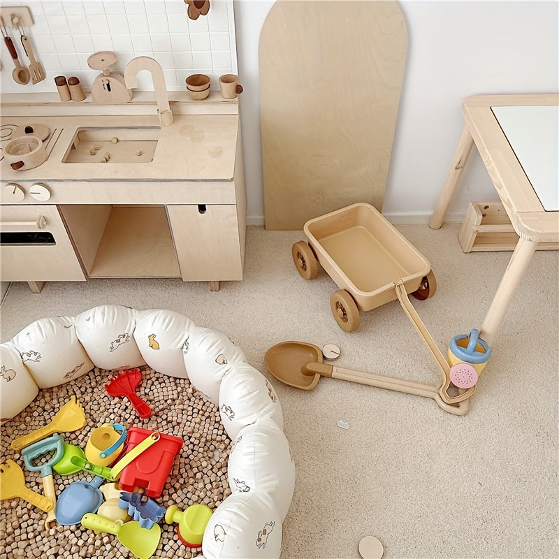 1-местный надувной детский бассейн La Dearchuu, универсальный и портативный игровой бассейн с милым дизайном океанских животных из ПВХ. Сборка не требуется, идеально подходит для игр в помещении или на улице с ограждением игрового центра.