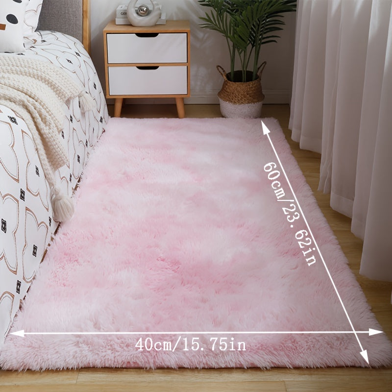 Tie-Dye Plush Area Rug with Gradient Design Non-Slip Thick Soft for Living Room Bedroom Balcony