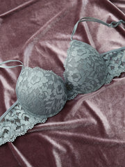 Women's Lace Bra with Thick Molded Cups Comfortable Lingerie