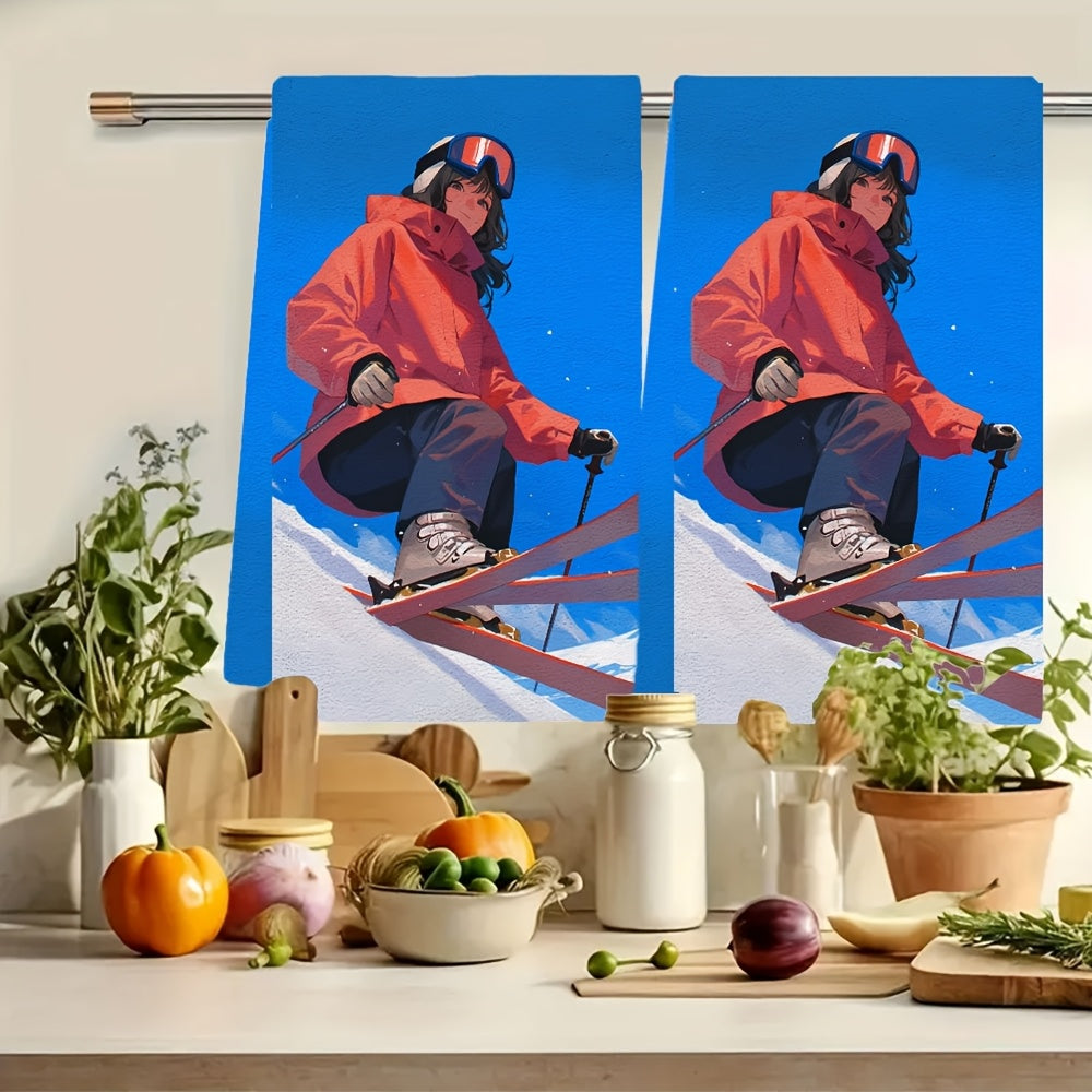 Juego de 2 toallas de cocina ultra suaves 16x24 pulgadas toallas absorbentes para platos y manos