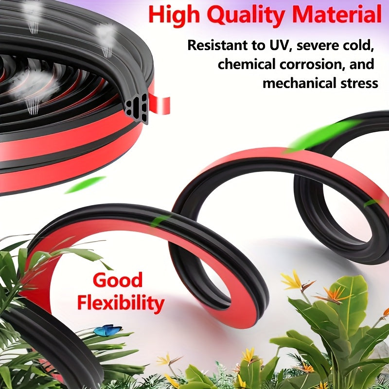 Universal Car Door Seal Strip 10m Waterproof Noise Reduction Rubber