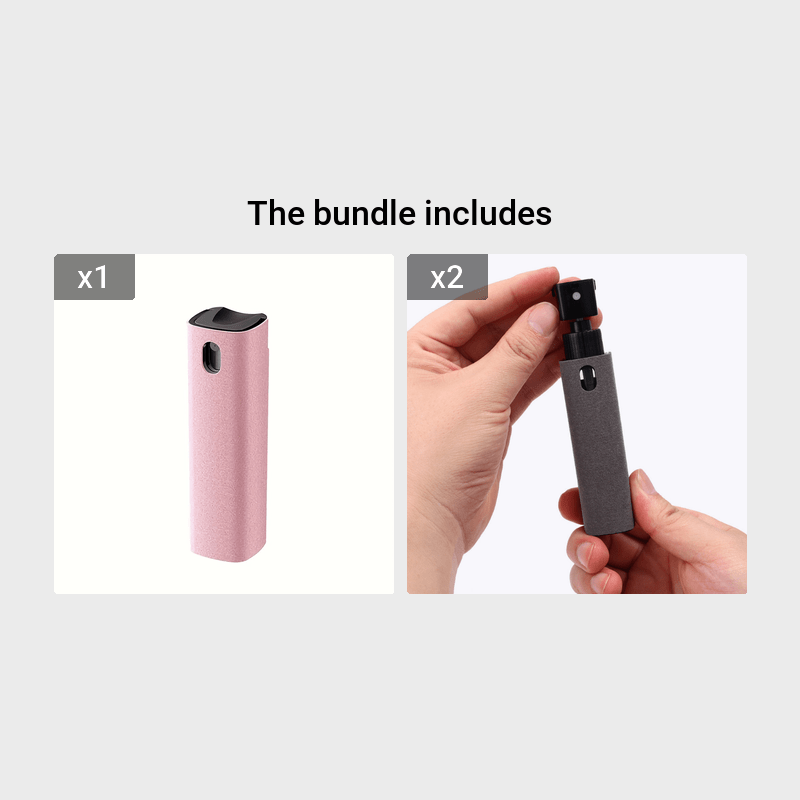 2-in-1 Screen Cleaner Spray and Microfiber Cloth for Phones Laptops Tablets