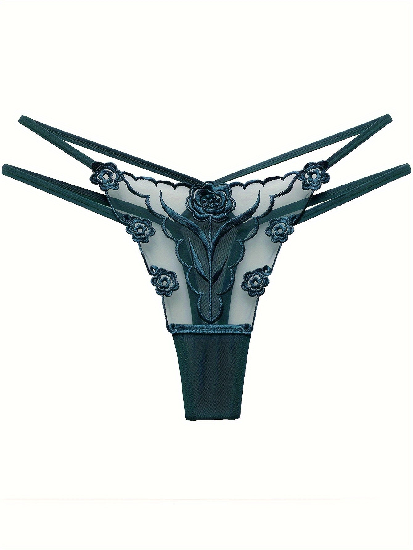 Women's Low Waist Embroidered Panties Sexy Lingerie