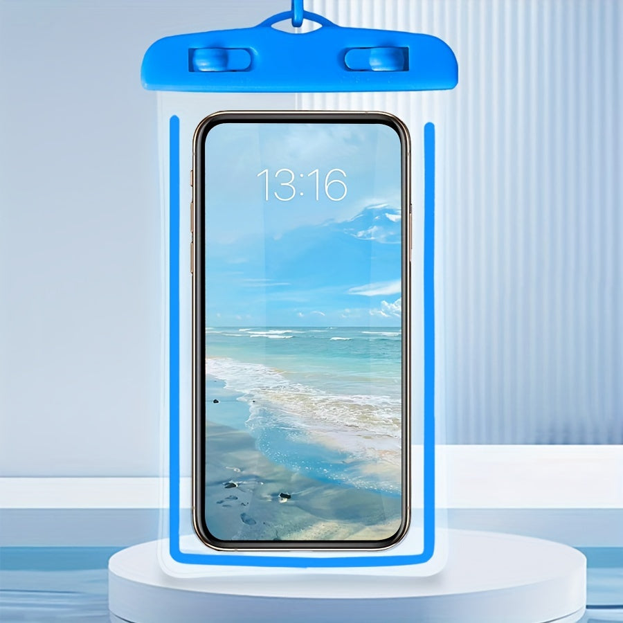 Set of 2 Waterproof Phone Bags for Outdoor Activities Pink and Blue Rainproof Touch Screen Compatible