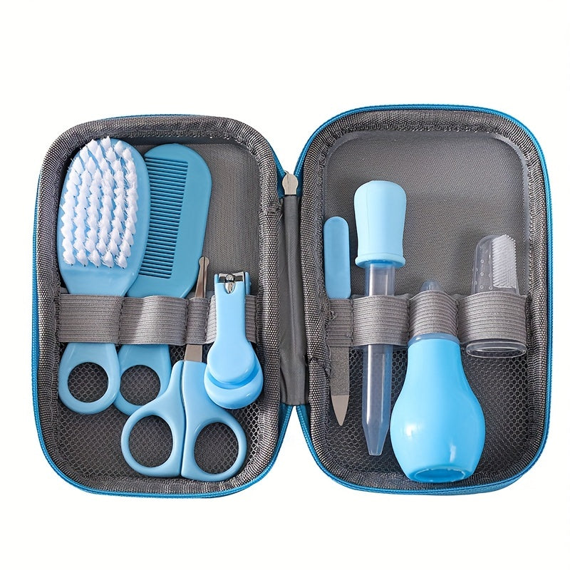 8-Piece Medical Care and Beauty Kit for Children Pink Blue Safety Nose and Tongue Cleaners