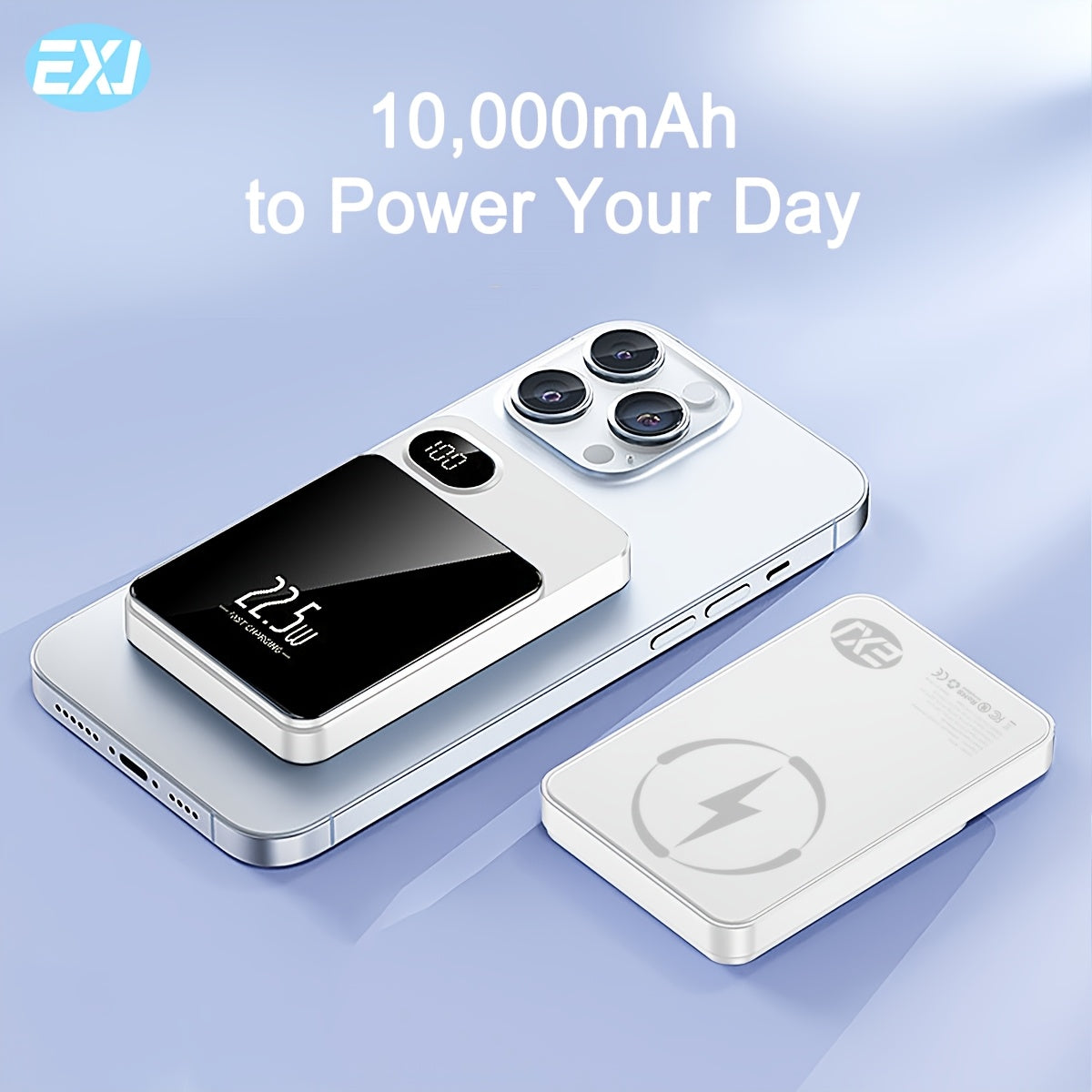 10000mAh Power Bank with Fast Charging Wireless Charging and LED Display for iPhone and Devices