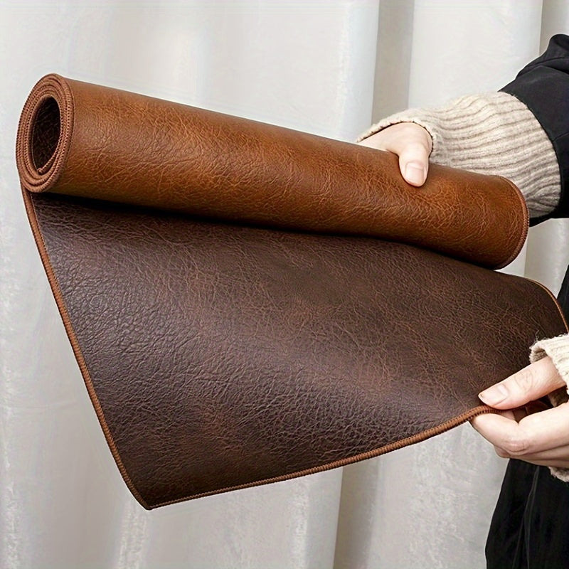Waterproof Faux Leather Double-Sided Table Runner in 4 Sizes for Home Decor