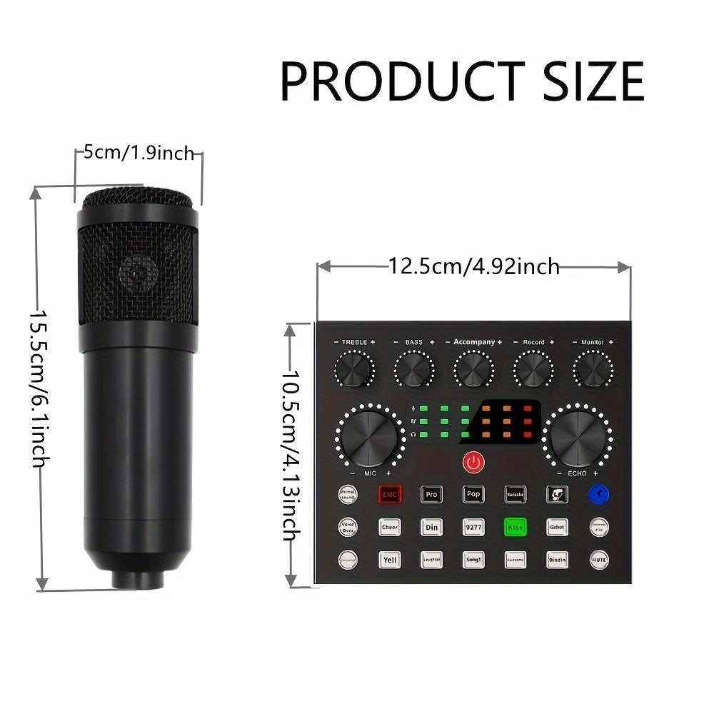 Podcasting Kit with Audio Interface, Live Sound Card, Condenser Microphone for Streaming and Recording