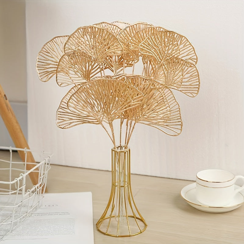 5/10pcs Artificial Ginkgo Biloba Leaf Decor for Flower Arrangements Weddings Parties Home