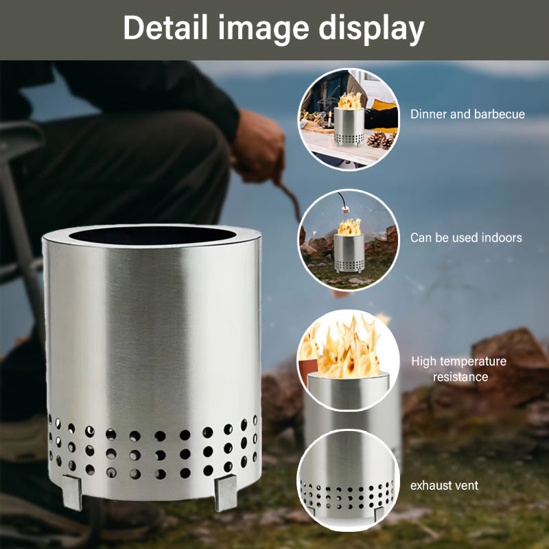 Portable Iron Outdoor Stove with Stand and Travel Bag for Camping and BBQ