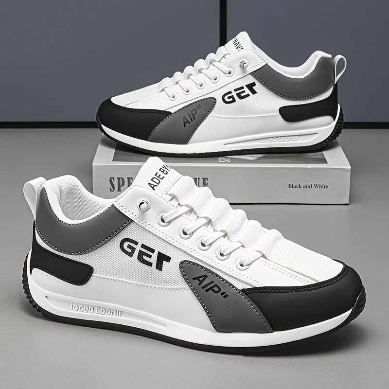 Men's Low-Top Fabric Sneakers with Slip-Resistant Sole for Casual and Running Activities