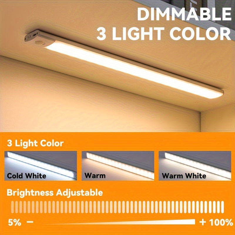LED Cabinet Light with Infrared Sensor USB Rechargeable Metal Construction
