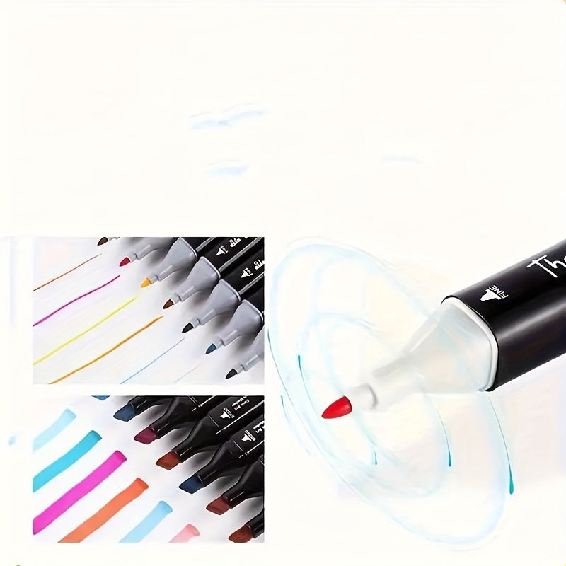 Alcohol-Based Felt Pens Set for Manga Sketching Dual Brush Art Markers for Drawing