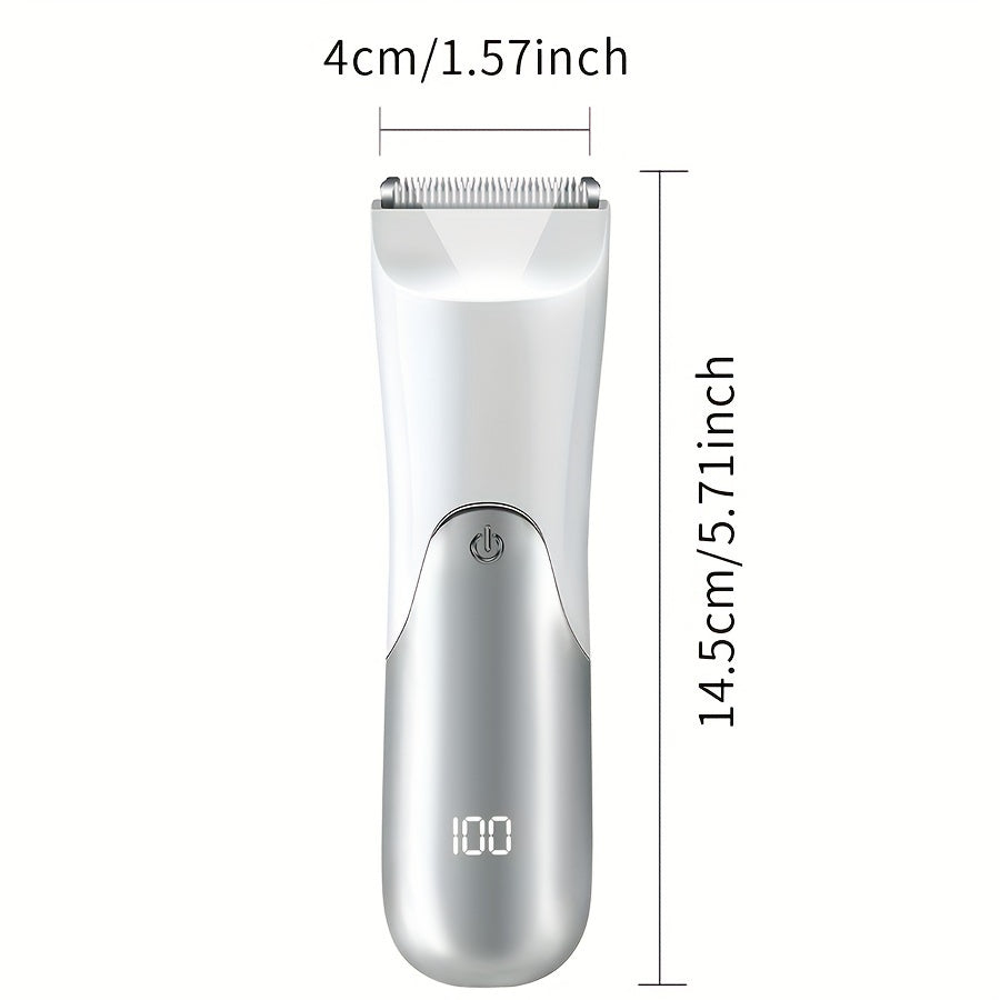 Men's Abdominal Body Hair Trimmer Electric Waterproof Razor with Guards