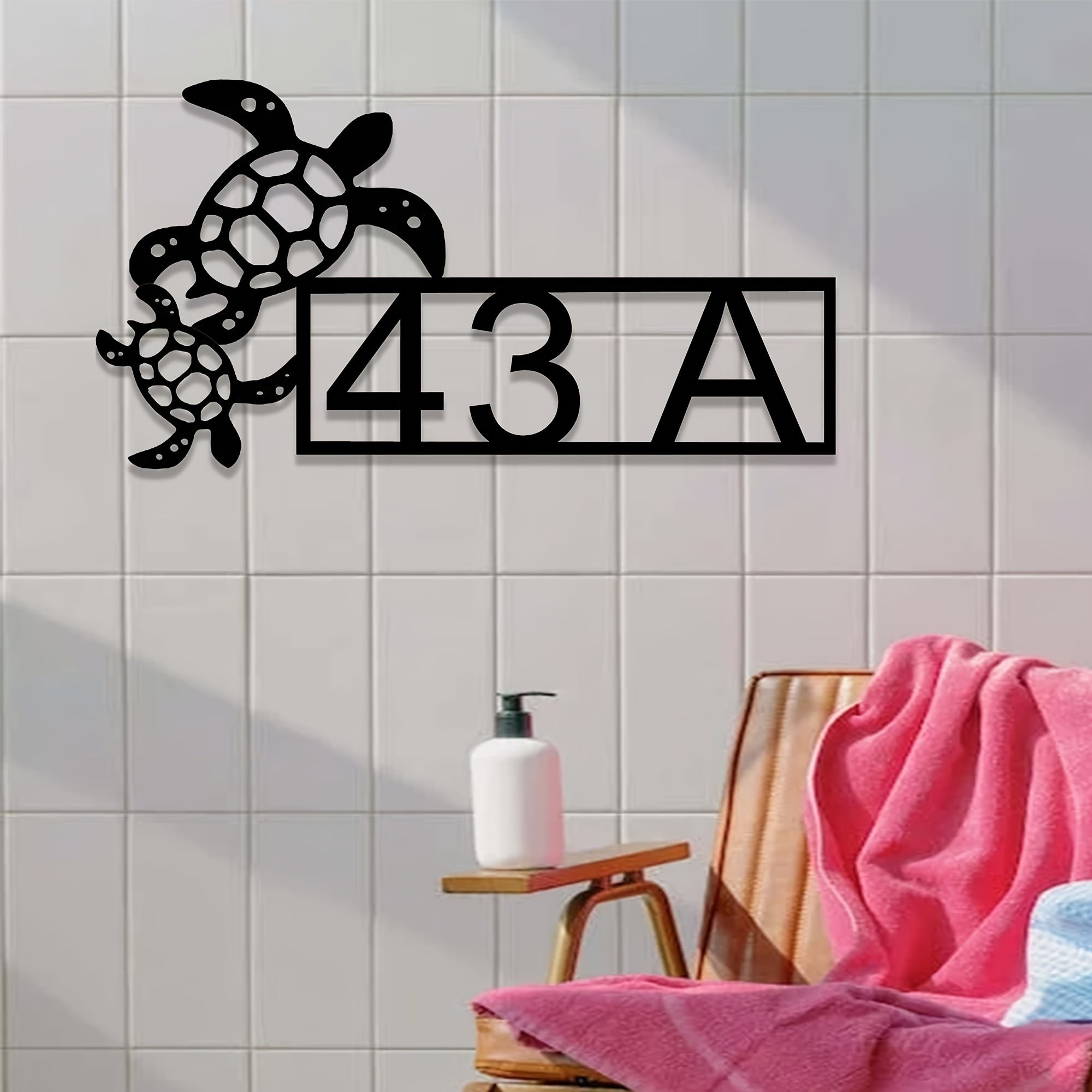 Cartel de dirección de tortugas marinas Personalizable Decoración de pared para playa Regalo