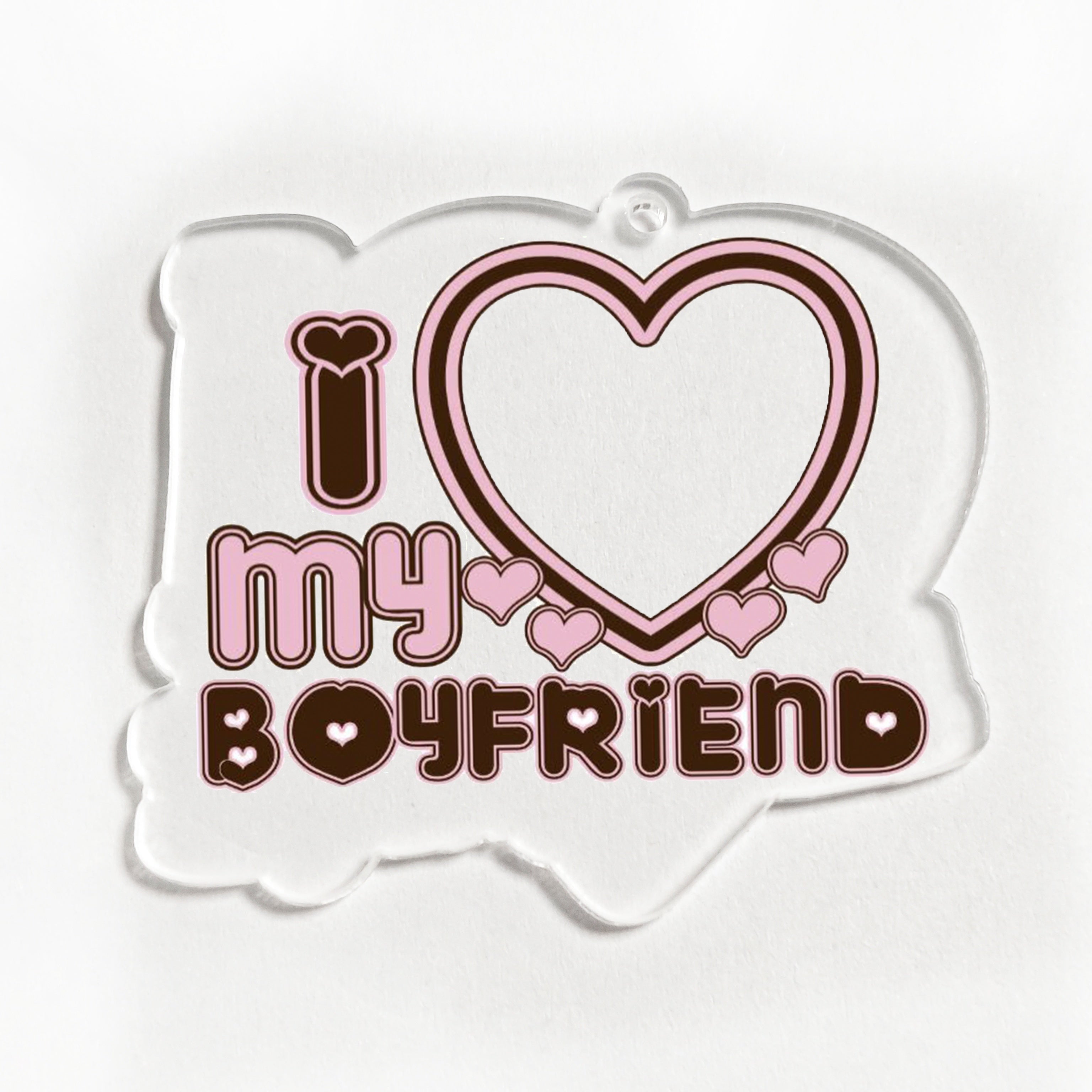 Personalized Acrylic Heart Keychain with UV Portrait and Alphabet Theme for Valentine's Day