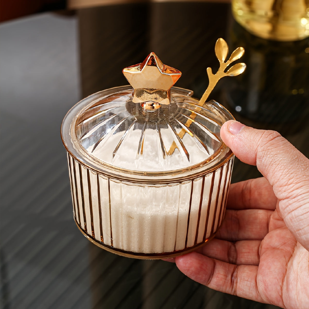 Tarro de especias de plástico de estilo escandinavo con cuchara para cocina y comedor