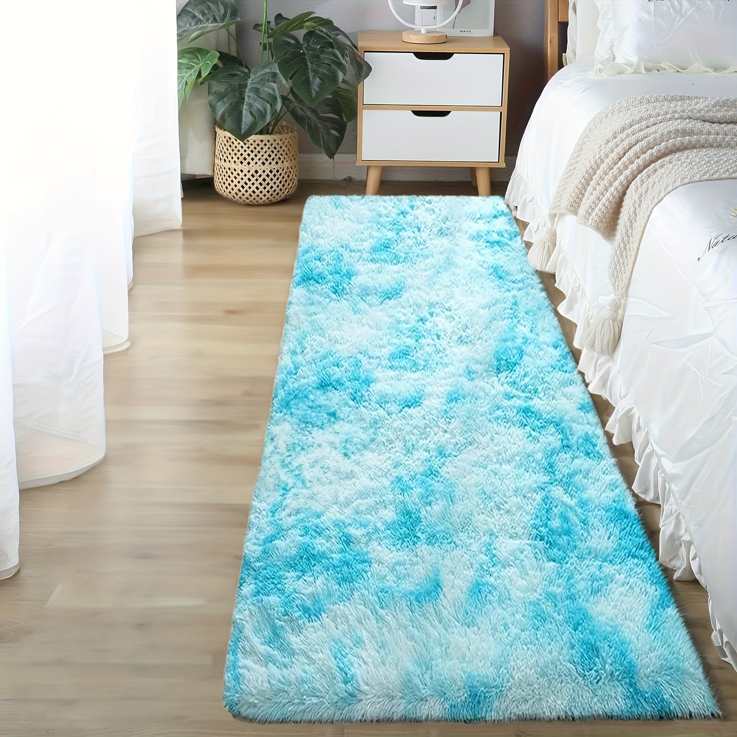 Soft Plush Drum Carpet Area Rug Non-Slip Washable Fabric Bedroom Living Room Dorm Decor